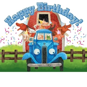 Little Blue Truck Birthday Cake Cupcake Toppers | Beep beep beep! Said Little Blue, YOU'RE turning TWO!