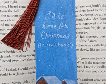 Home for Christmas Watercolor Bookmark