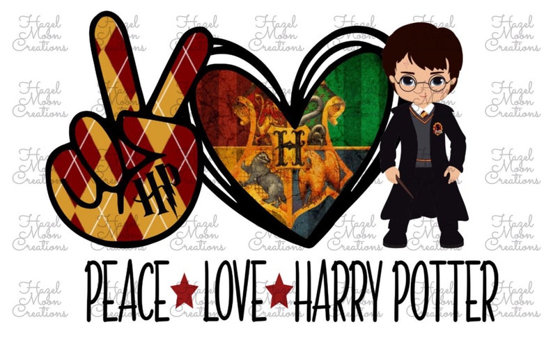 Download Peace Love Harry Potter PNG & JPG/ Sublimation/ Instant | Etsy