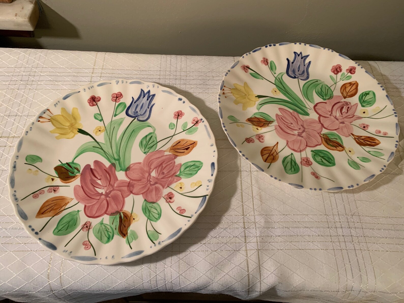 Blue Ridge Hand Painted Plates from Southern Potteries Etsy