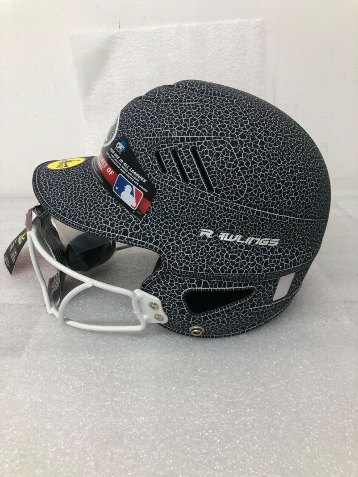 Rawlings Black Crackle Softball Batting Helmet With Face Mask Etsy