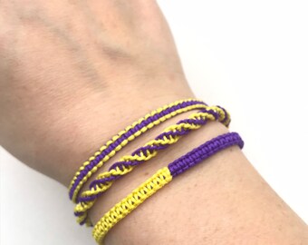 Bracelet de basket-ball, bracelet basket-ball, bracelet de fan de basket-ball, bracelet tressé ensemble de 3, bracelet de basket-ball fan, cadeaux de basket-ball