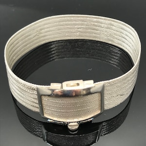 Sterling Silver Bangle for Women, Womens Silver Wide Bangle, Solid Silver Armband, Silver Woven Bangle Bracelet, Christmas Gift for Women