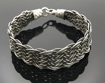 FifiRose 10mm Mens Braided Bali Handmade 925 Sterling Silver Bracelet – 7 To 9.5 Inch