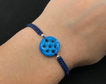 Assyrian Jewelry Bracelet, Evil Eye Bracelet, Blue Stone Bracelet, Reyyan Bracelet, Braided Blue Bracelet, Turquoise Stone Bracelet for Her