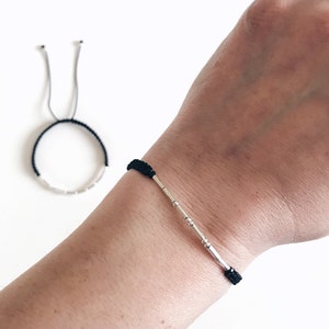 Silver Morse Code Bracelet, Custom Bracelet, Personalized Gift, Hidden Message Jewelry, Matching Bracelet, Couple Silver Morse Code Bracelet