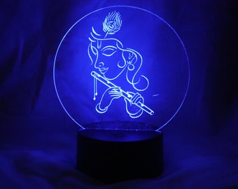 Krishna Silhouette LED Night Light | Hindu Decor, Spiritual Lamp