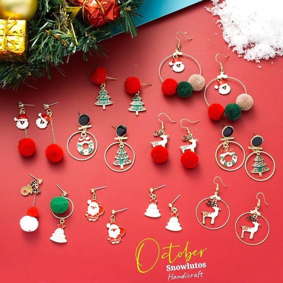 Christmas Tree Earrings Pom Pom Earrings Lovisa Gold Pom Pom Llama