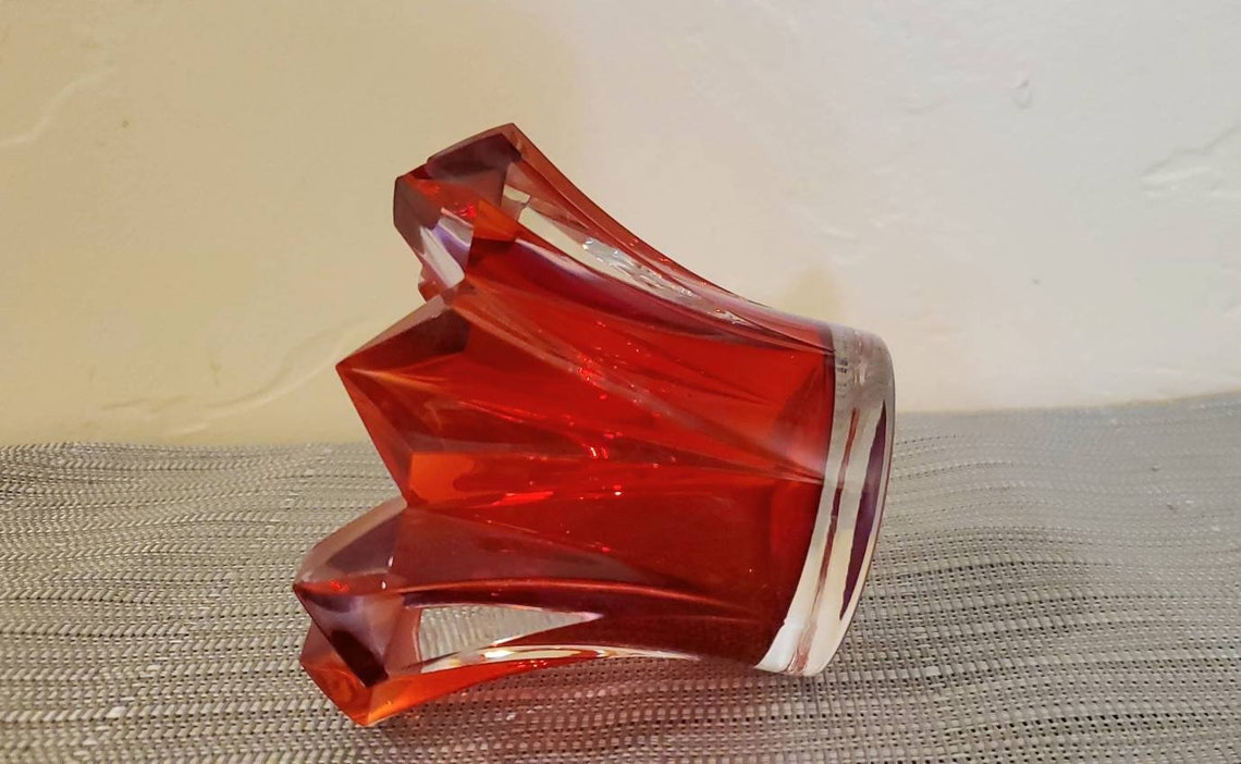 Mikasa Skyline 5 Votive Bright Red Crystal Candle Holder Etsy