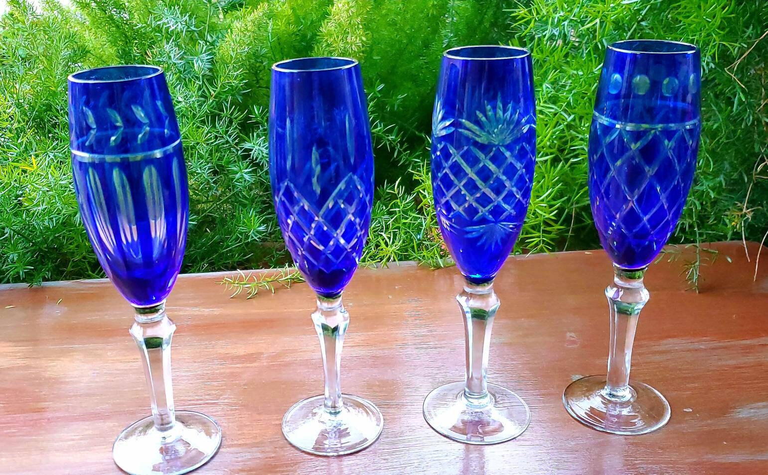 Vintage Fine Crystal Champagne Flutes Set of 8 Nachtmann 