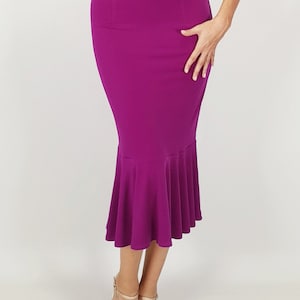 Chique Dancewear Isabel -  Fuchsia Tango Skirt with Volan