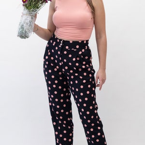 Tango Pants For Women /Black With Pink Dots