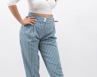 Tango Pants For Women Pastel Turquoise/White Striped