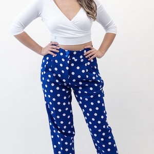 Tango Pants For Women / Saks Blue With White Dots