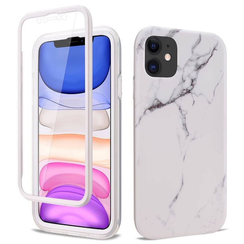 Marble Iphone 12 Mini, Iphone 12, Iphone 12 Pro &  Iphone 12 Pro Max Case Marble  Pattern Cover With Built In Screen Protector Fk-9466-1