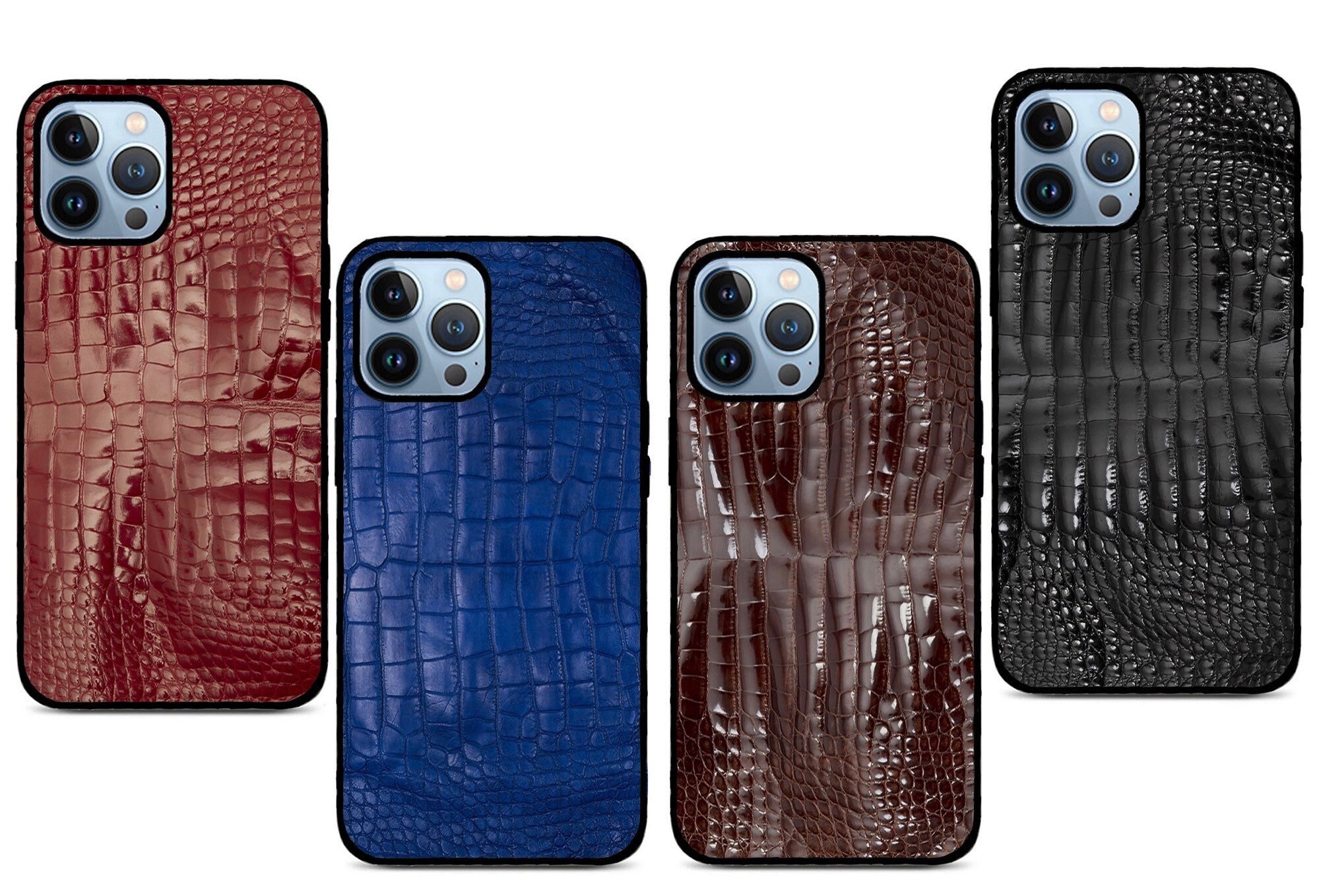 Leather iPhone HIMALAYA case / cover - iPhone 13 ( Pro / Max ) - Genuine  alligator