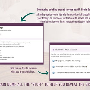 Showing our Brain Dump page for letting all those things swirling round your head out onto that digital "paper".