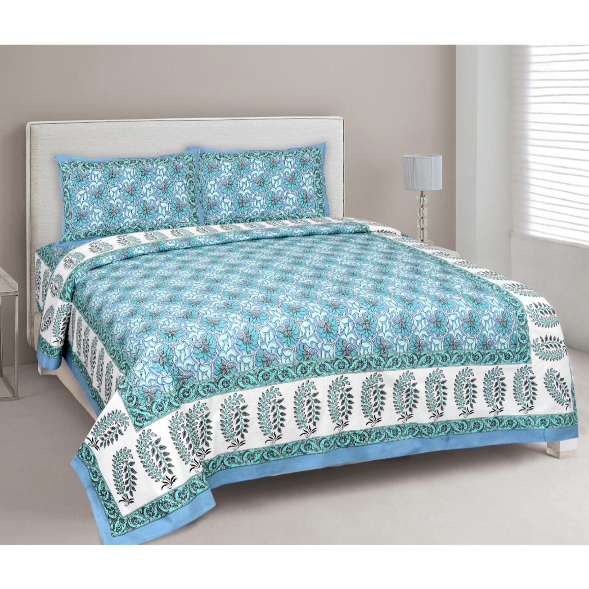 Indian Handloom cotton Double bed bedsheet Glace Cotton with Etsy