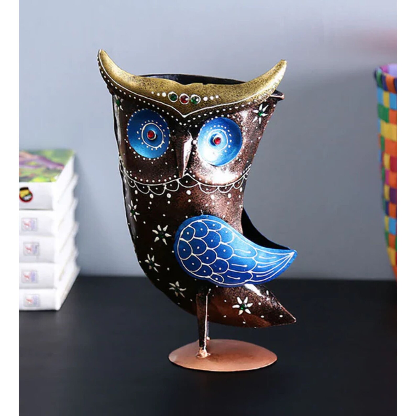 Multicolour Iron Owl Showpiece For Your Office Home Bedroom Etsy