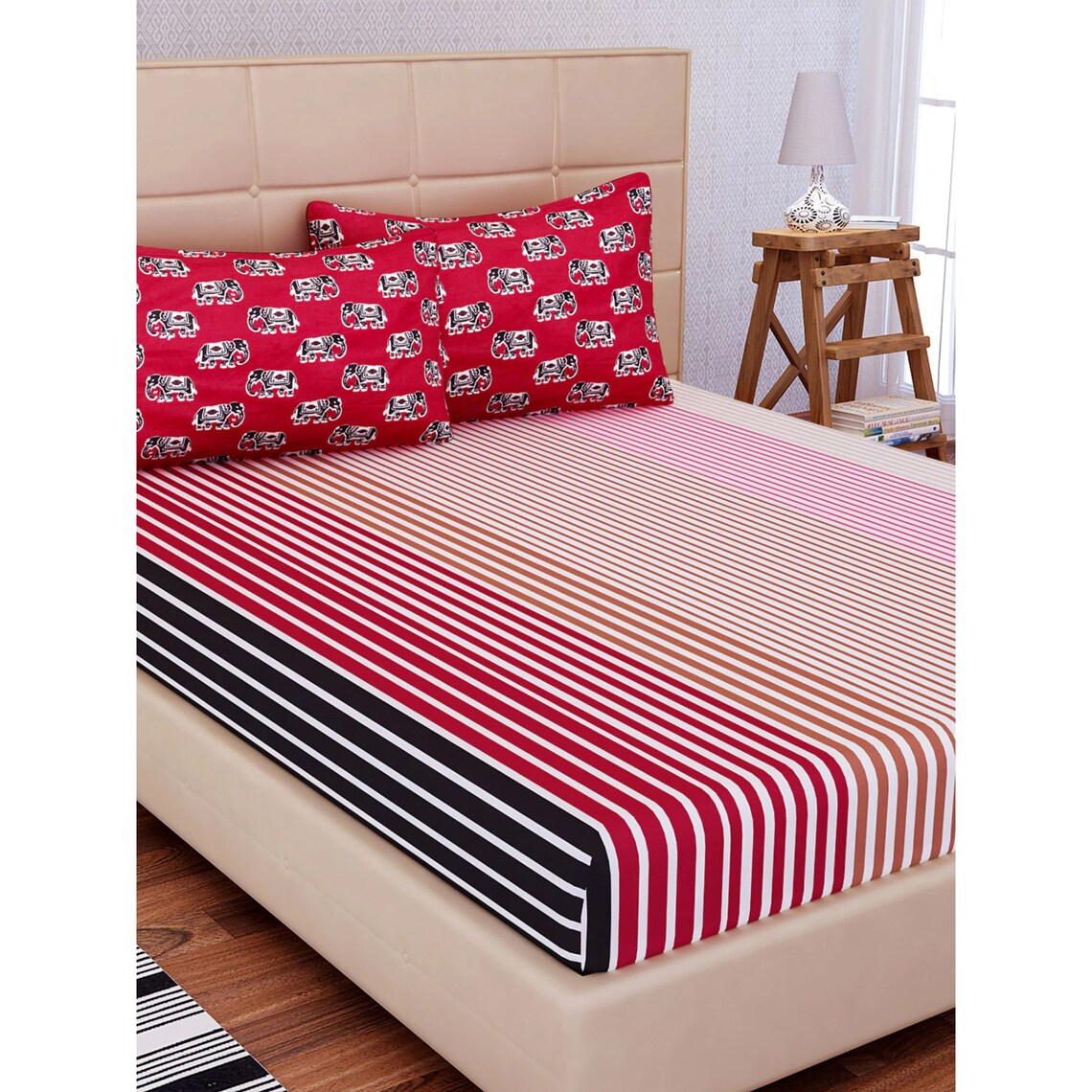 Indian Handloom Cotton Double bed bedsheet With Two Pillow Etsy