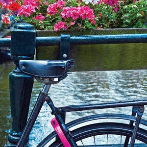 Carte vélo Amsterdam, carte vélo vierge, Jordaan Amsterdam, carte vélo, vélo avec fleurs, carte Ann Peterson, cartes respectueuses de l'environnement