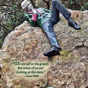 Oscar Wilde Geburtstagskarte, Merrion Square Karte, irische Geburtstagskarte, "We are all in the gutter, aber einige von uns schauen sich die Sterne an."