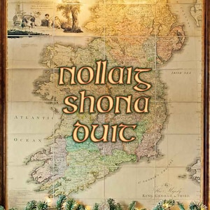 Nollaig Shona Duit Ierse kerstkaart, Ierse Happy Christmas card, Ierland kaart, Eco vriendelijke kaart, Ierse kerstkaart, Vintage kaart Ierland