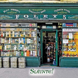 Carte pour la Saint-Patrick de Foley's, carte pour la Saint-Patrick de SLAINTE, boutique et pub de Sligo, Irlande