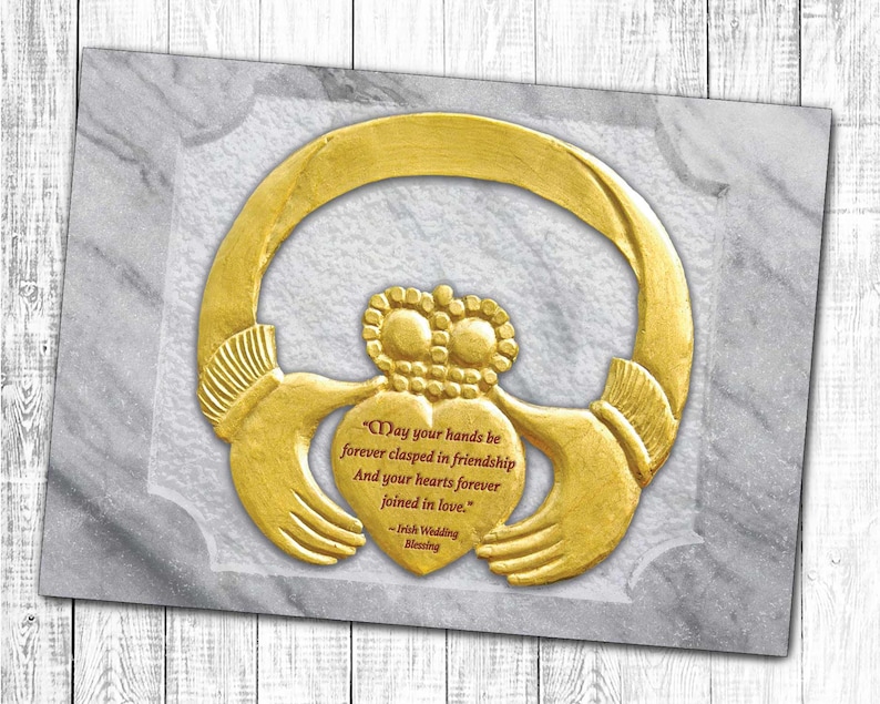Claddagh Irish Wedding Card, Irish Wedding Card, Irish Blessing Wedding ...