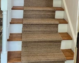 Natural Jute hemp Runner Eco Friendly Pure Vegan,Hemp jute Runner,Stair Runner,custome size available,stair jute runner