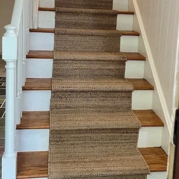 Natural Jute hemp Runner Eco Friendly Pure Vegan,Hemp jute Runner,Stair Runner,custome size available,stair jute runner