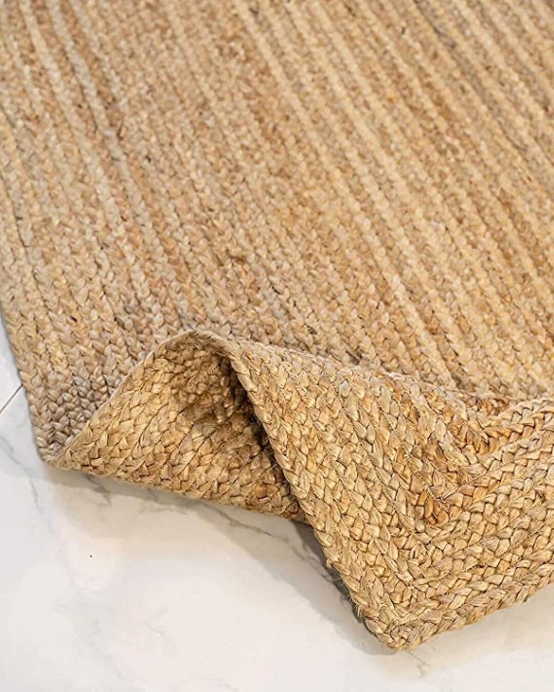 NATURAL JUTE RUG Jute Braided Rug, Bohemian Jute Rug, Square Jute Rug