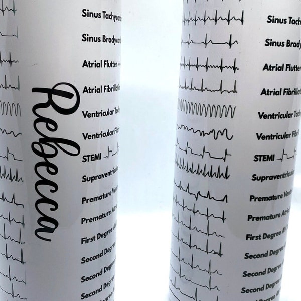 Personalized Cardiology Cardiac EKG ACLS | 20oz Skinny Tumbler | Fun Gift for Nurses, Cardiologists, Medical Students, Electrophysiologists