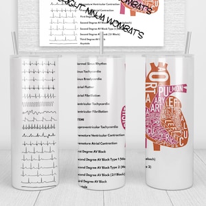 Cardiology Cardiac EKG ACLS | 20oz Skinny Tumbler | Fun Gift for Nurses, Cardiologists, Medical Students, Electrophysiologists