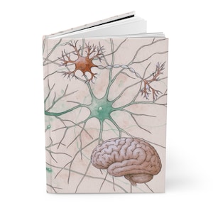 Neurons and Neurology Hardcover Journal Matte, Brain Science Notebook, Medical Student Gift, Science Graduation Gift, Neurologist Stationery