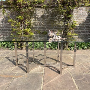 Merrow Associates Glass Topped Dining Table Mid-Century Modern 1970&#39;s