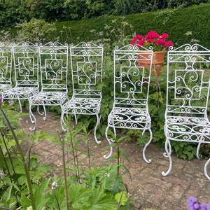 Vintage French Wrought Iron Garden/Patio/Conservatory Chairs image 4