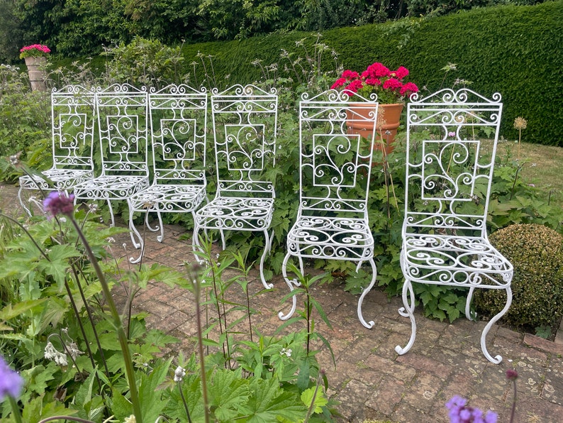 Vintage French Wrought Iron Garden/Patio/Conservatory Chairs image 4