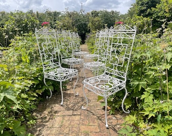 Vintage French Wrought Iron Garden/Patio/Conservatory Chairs