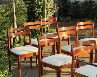 Sillas de comedor danesas de palisandro de mediados de siglo de H. W. Klein para Bramin Danish, 1960