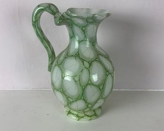 A Late 19th Century Richardson Syle Elegant Green Opaline Glass Jug