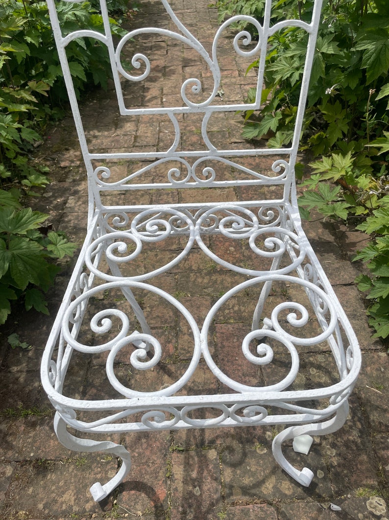 Vintage French Wrought Iron Garden/Patio/Conservatory Chairs image 8