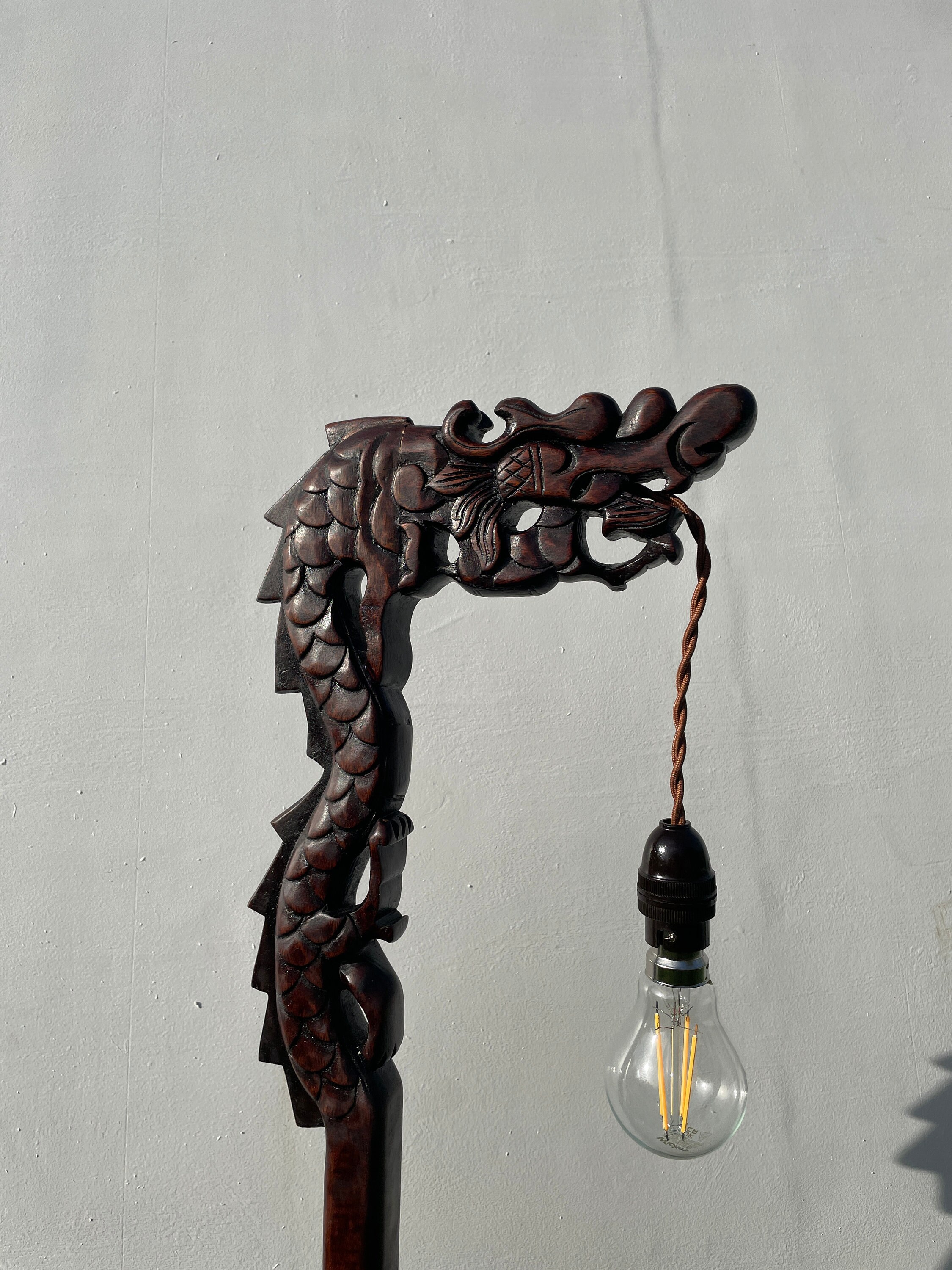 Wooden online dragon lamp