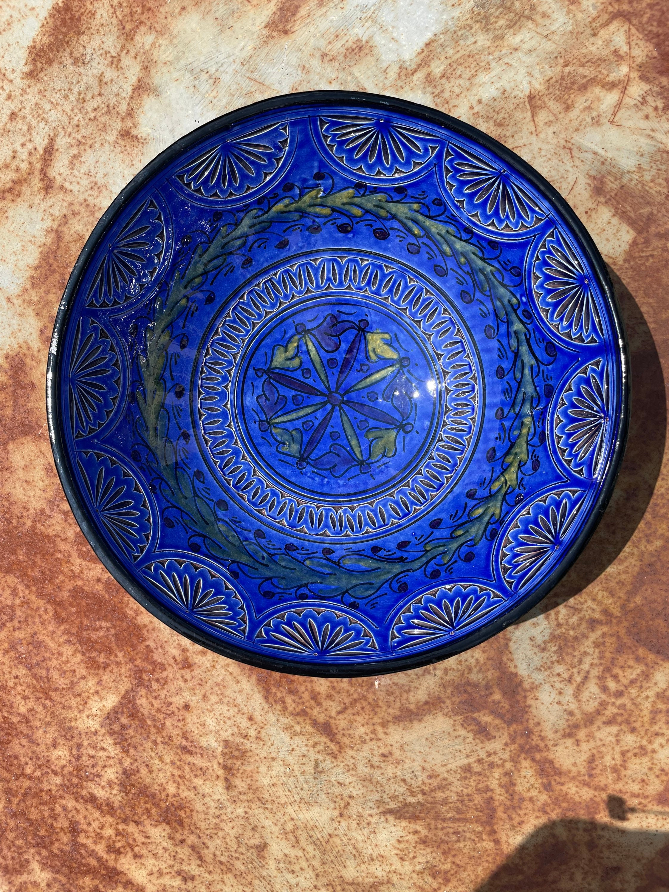 Mid Century Modern Large Blue Decorative Bowl by Safi Etsy UK
