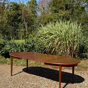 Mid Century Modern Danish Teak Extending Dining Table 1960