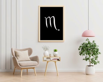 Scorpio Art Print, Horoscope Wall Art, Zodiac Prints , Printable Wall Art, Modern Home Decor, Digital Prints, Home Decor