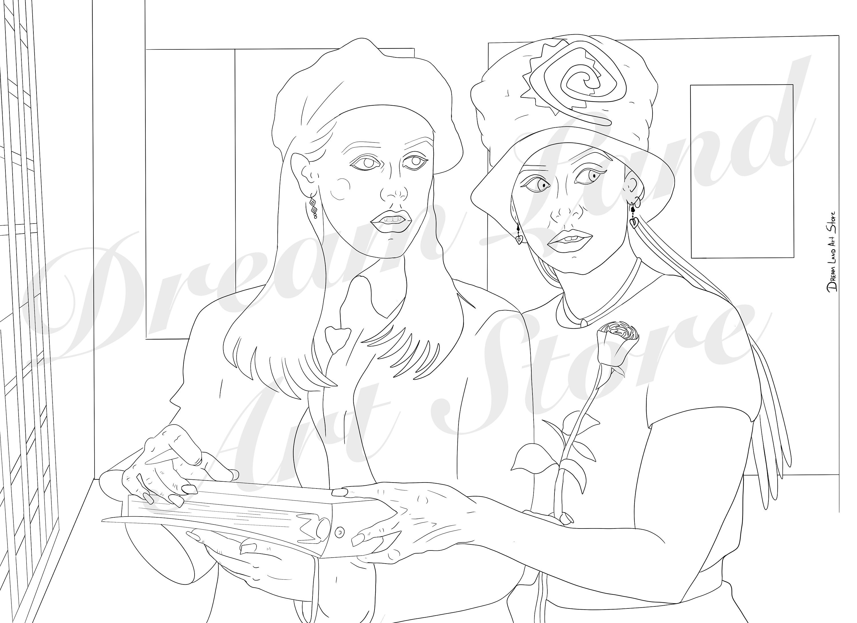 No Way Premium Coloring Page Coloring illustration | Etsy