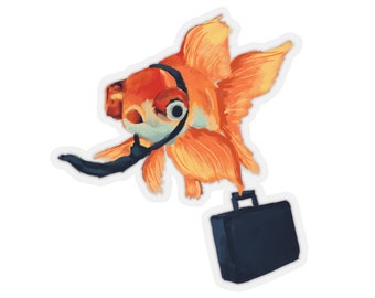 Business Man Goldfish Sticker | Plenty of Fish | Animal in Costume | Fish Tank Decor