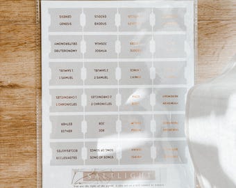 Neutral Bible Tabs with Copper Gold Foil | Laminated Stickers