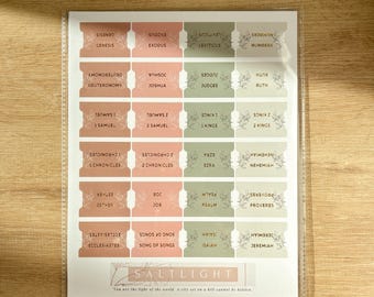 Floral Bible Tabs | Copper Gold Foil, Laminated Stickers